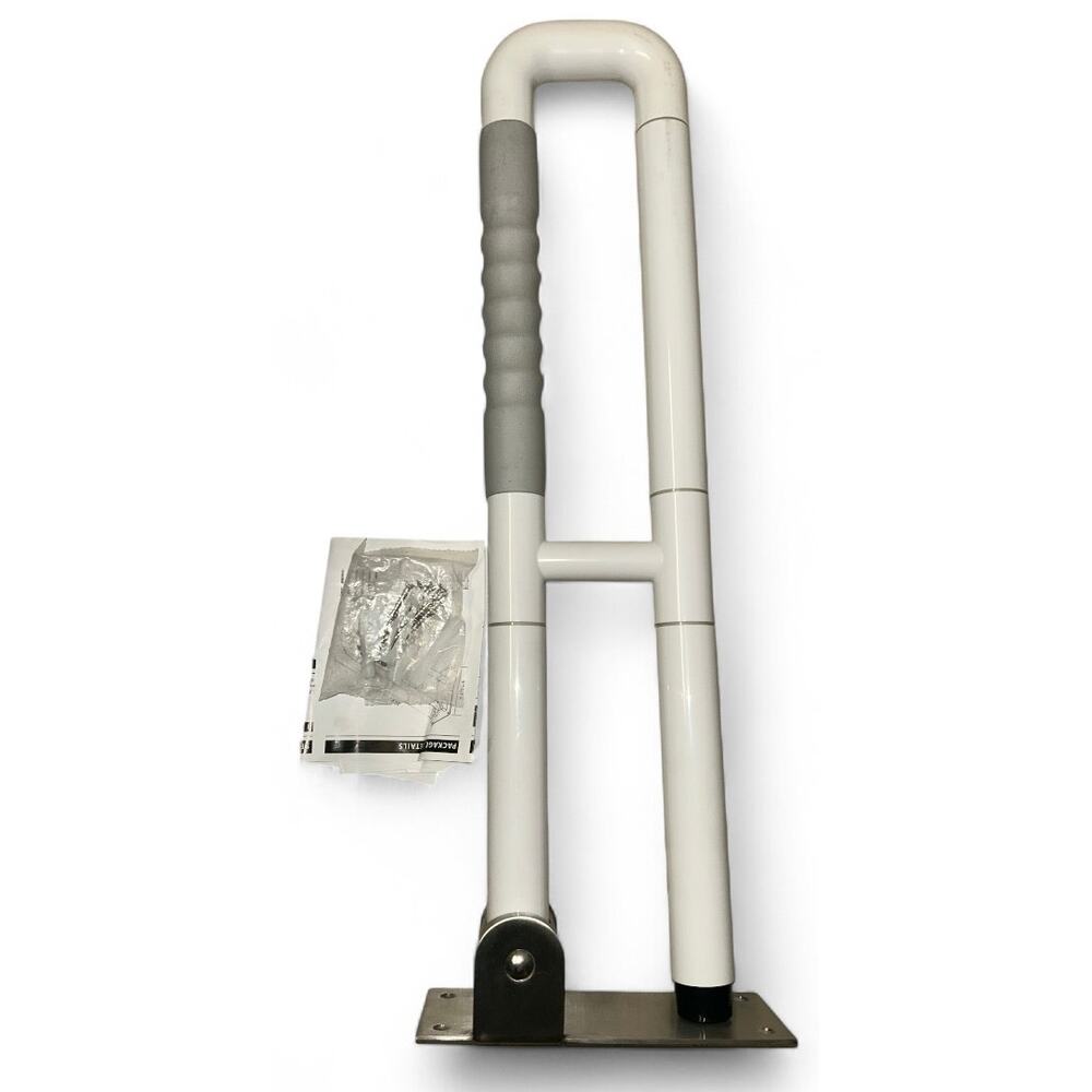 23.6" Stainless Toilet Safety Rails White Elderly Disabled
